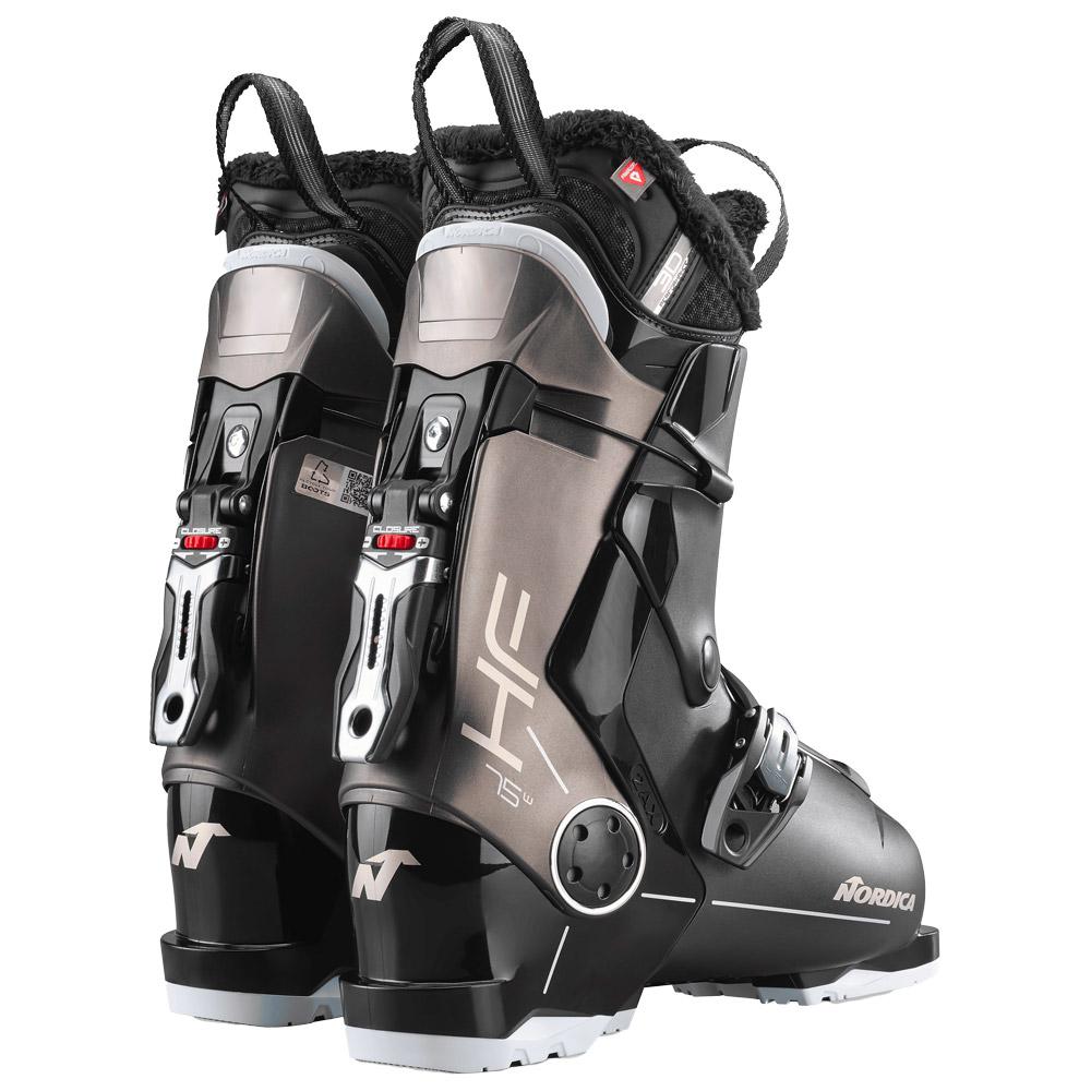 Chaussures De Ski Nordica HF 75 W R GW – Pour Femmes, Niveau Intermédiaire, Fermeture Arrière Mains Libres, Gris