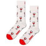 Happy Socks Chaussettes Crew Socks French Edition Wine Beige Présentation