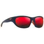 Maui Jim Lunettes de soleil Haulani Asian Fit Solid Dark Blue Orange Hawaii Lava Mineral Superthin Présentation