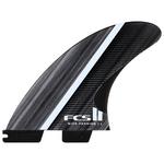 Fcs Ailerons Surf II Mick Fanning Fiber Glass Fusion Tri Fins Smoke / White Présentation