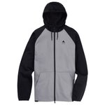 Burton Sweat Crown Weatherproof Full Zip Grey Heather True Black Présentation
