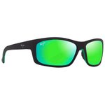 Maui Jim Lunettes de soleil Kanaio Coast Noir Mat Vert MauiGreen Minéral Superthin Présentation