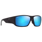 Maui Jim Lunettes de soleil Keha Asian Fit Noir Mat Bleu Hawaï Minéral SuperThin Présentation