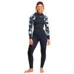 Roxy Combinaison Surf 4/3 Swell Natural Front Zip Full Hibiscus Real Présentation
