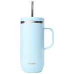 Qwetch Mug Cold Cup 600 ml + Anse Pastel Bleu Présentation