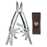 Victorinox Accessoire Outillage Swisstool Spirit X + Etui Cuir Argent Présentation
