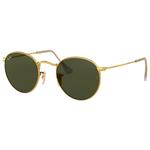 Ray Ban Lunettes de soleil RB3447 Round Metal Polished Gold Green G-15 Présentation