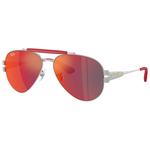 Ray Ban Lunettes de soleil RB3762M Scuderia Ferrari Collection Polished Silver Red Yellow Mirror Présentation