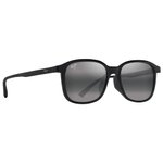 Maui Jim Lunettes de soleil Makuahine Asian Fit Noir Brillant Neutral Grey Minéral Superthin Présentation