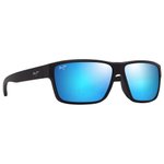 Maui Jim Lunettes de soleil Uila Asian Fit Noir Mat Bleu Hawaï Minéral Superthin Présentation