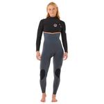 Rip Curl Combinaison Intégrale Womens E-Bomb Chest Zip 3/2 Charcoal Présentation