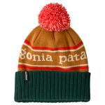Patagonia Bonnet Kid's Powder Town Beanie Park Stripe Talon Gold Présentation