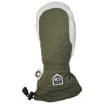 Hestra Moufles Army Leather Heli Ski Female Mitt Olive Offwhite Présentation