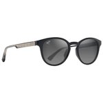 Maui Jim Lunettes de soleil Hiehie Noir Brillant Gris Clair Transparent Neutral Grey Minéral Superthin Présentation