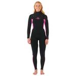 Rip Curl Combinaison Intégrale Womens Dawn Patrol Chest Zip 3/2 Black / Pink Présentation