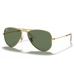 Ray Ban Lunettes de soleil Aviator Kids Polished Arista Gold Dark Green Présentation