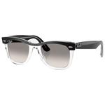 Ray Ban Lunettes de soleil RB2240 Wayfarer Street Neat Polished Black Translucide Gradient Grey Incolore Présentation