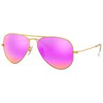 Ray Ban Lunettes de soleil RB3025 Aviator Mat Gold Cyclamen Flash Polarized Présentation