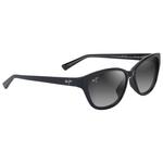 Maui Jim Lunettes de soleil Punono Shiny Black Neutral Grey Minéral Superthin Présentation