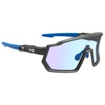 AZR Lunettes de soleil Pro Race Rx Noire Mate Photochromique Irisé Bleue Présentation