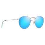 Maui Jim Lunettes de soleil Pukaua Argent Brillant Bleus Verts Bleu Hawaï MauiPure Présentation