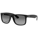 Ray Ban Lunettes de soleil RB4165 Justin Classic Matte Rubber Black Light Grey Gradient Brown Polarized Présentation