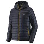 Patagonia Doudoune Down Sweater Hoody Smolder Blue W/Textile Green Présentation