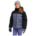 Roxy Blouson Ski Snowyhill Printed Puffy Girl True Black Wildin Out Rg Présentation