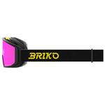 Briko Masque de Ski Vulcano Mask Sharp Lite Black Yellow Rose Base Blue Mirror Présentation