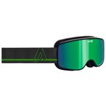 AZR Masque de Ski Winter Jr Noire Vernie Full Vert Multicouche Présentation