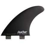 Feather Fins Ailerons Surf Ultralight Dual Tab Black 