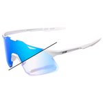 100% Lunettes de soleil Hypercraft Bastille Pearl White Glitter Blue Mirror Photochromic Lens Présentation