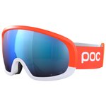 Poc Masque de Ski Fovea Race Zink Orange Hydrogen White Partly Sunny Blue Présentation