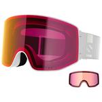 Salomon Masque de Ski Sentry Prime White Sigma Poppy Red + Sigma Light Blue Présentation