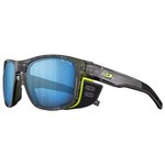 Julbo Lunettes de soleil Shield Noir Translucide Brillant Jaune Spectron Hd 4 Polarized Présentation