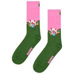 Happy Socks Chaussettes Crew Socks Kitten And Flowers Green Présentation