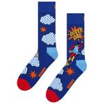 Happy Socks Chaussettes Crew Socks Flying Super Dad Blue Présentation
