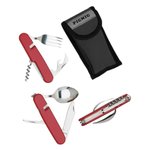 Herbertz Couverts Couvert Camping 6pièces 11 cm Inox + Etui Red Présentation