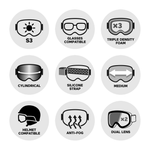Oakley Masque de Ski Line Miner M Matte White Prizm Snow Sapphire Irridium Résumé
