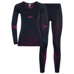 Odlo Sous-vêtement technique Fundamentals Performance Warm Wmn Dark Sapphire Beetroot Présentation