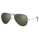 Ray Ban Lunettes de soleil RB3025 Aviator Polished Silver Grey Polarized Présentation