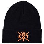 Watts Bonnet Piano Cuffed Beanie Junior Black Fluo Orange Présentation