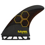 Futures Fins Ailerons Surf AM2 Techflex Black/Yellow Présentation