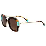 Binocle Eyewear Lunettes de soleil Rosalia Shiny Gold Pastel Blue Tortoise Gradient Brown Polarized Présentation