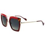 Binocle Eyewear Lunettes de soleil Veronika Shiny Gold Red Black Tortoise Gradient Grey Polarized Présentation
