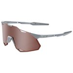100% Lunettes de soleil Hypercraft Xs Matte Stone Grey Hiper Crimson Silver Mirror Lens Présentation