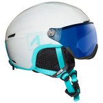 AZR Casque visière Orion Visor Junior Blanc Nacré Turquoise Verni Irisé Bleu Présentation