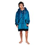 All-In Poncho Plaid Vest Blue Ocean Présentation