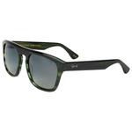 Binocle Eyewear Lunettes de soleil Stefano Shiny Green Wood Gradient Grey Polarized Présentation