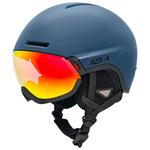 AZR Casque de ski avec visière Arvex Intégrale Bleu Nuit Noir Mat Irisé Rouge Multicouche Présentation